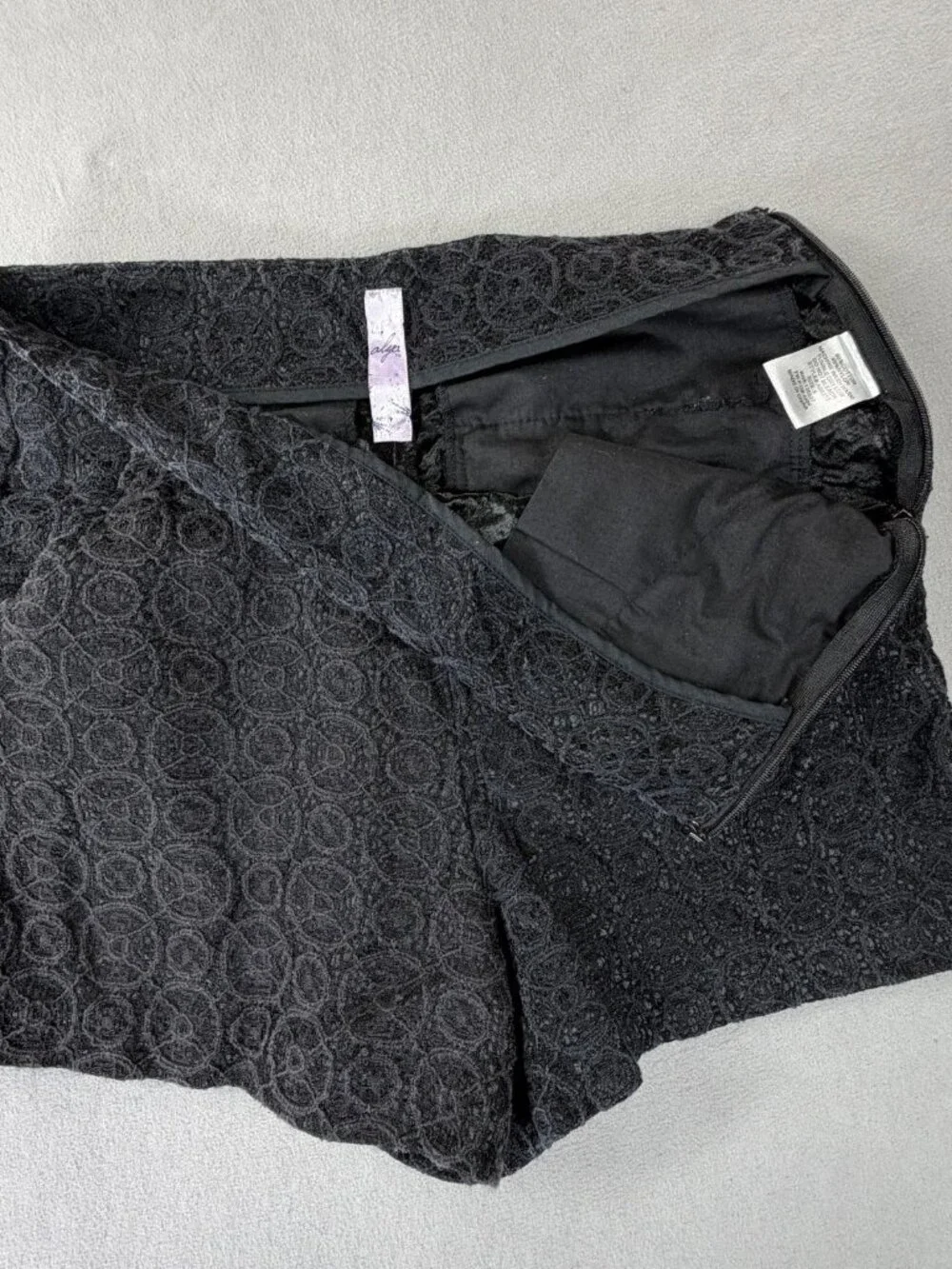 Black Lace Shorts Women‎ Small Mini Stretch Indie Sleaze